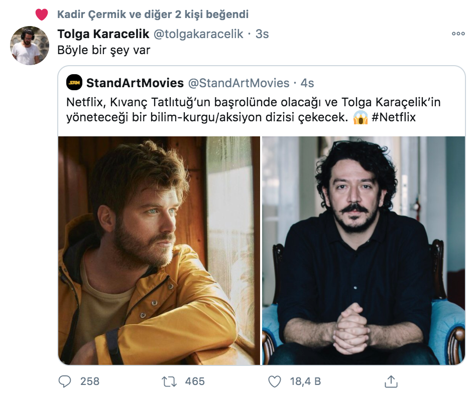 Tolga Karaçelik Kıvanç Tatlıtuğ Netflix